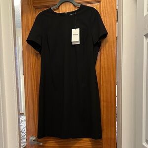 Theory Jatinn Classic Black Mini Dress Traceable Wool Size 14